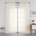 thumbnail image 1 of OVZME Ivory Sheer Curtains 96 Inches Long 2 Panels with Rod Pocket, Soft Voile Fabric for Light Filtering & Privacy, Elegant Drapes for Living Room or Bedroom Windows, Each 59" W x 96", Ivory, 1 of 9