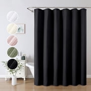 OVZME Hotel Luxury Black Waffle Textured Soft Fabric Shower Curtain, 72"x72" Heavy Duty