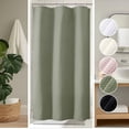 thumbnail image 1 of OVZME Sage Green Stall Fabric Shower Curtain - 36"Wx72"L Waffle Weave Hotel Luxury Weighted Cloth Bath Curtain for Bathroom, Narrow Stall Size, Machine Washable, 36Wx72L inches, Sage, 1 of 7