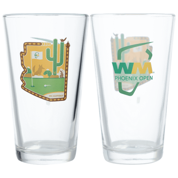 WM Phoenix Open Map 16oz. Pint Glass Two Pack