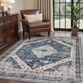 thumbnail image 1 of SIXHOME 4'x6' Rugs for Living Room Washable Vintage Bohemian Soft Carpet Neutral Blue Low Pile Area Rug Non Slip for Bedroom Dining Room Home Office Accent Floor Rug Home Decor Blue, 1 of 6