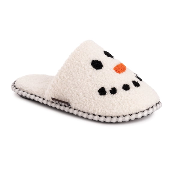 MUK LUKS Women's Punch Needle Winter Holiday Novelty Scuff Slipper