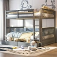 WM Solid Wood Convertible Bunk Bed with Ladders & 2 Storage Drawers