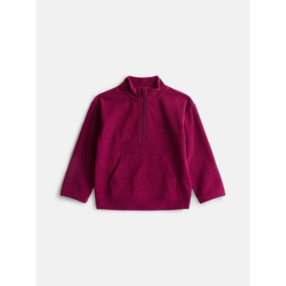 Wonder Nation Toddler Boys' Corduroy Quarter Zip Pullover Top, Sizes 12M-5T