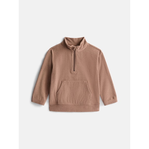 Wonder Nation Toddler Boys' Corduroy Quarter Zip Pullover Top, Sizes 12M-5T