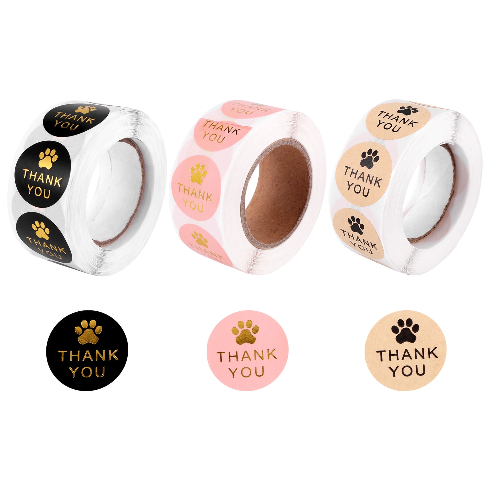 WM25 1500 Pcs Round Paws Print Thank You Labels Stickers, Dog Claw ...