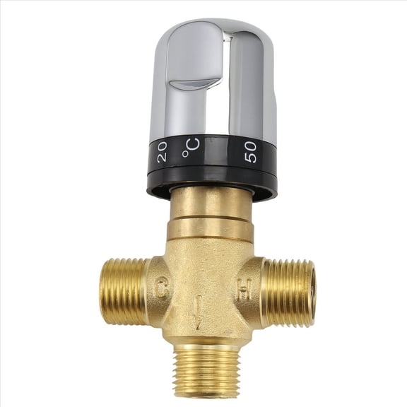WM25 Thermostatic Mixing Valve Solid Brass G1/2 for Shower System Water Temperature Control P