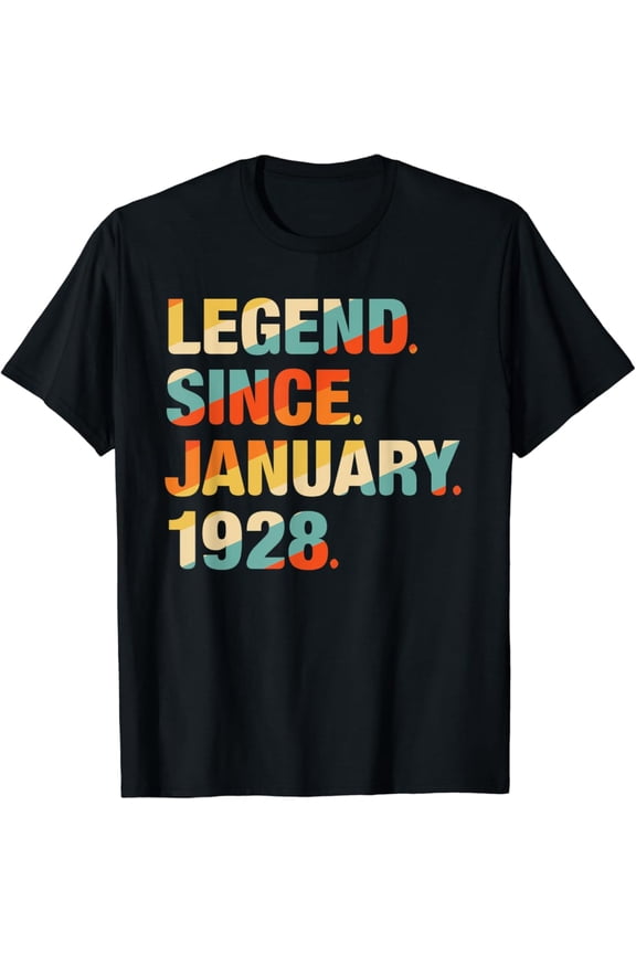 Hot Trending 94th Birthday Gifts 94 Year Old Legend Since January 1928 T-Shirt Vintage Tee -Birthday Gifts