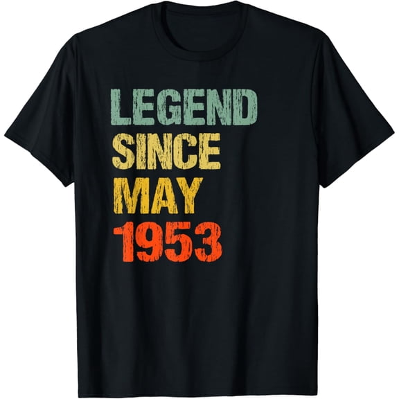 Hot Trending 70 Year Old 70th Birthday Gifts Legend Since May 1953 T-Shirt Vintage Tee -Birthday Gifts