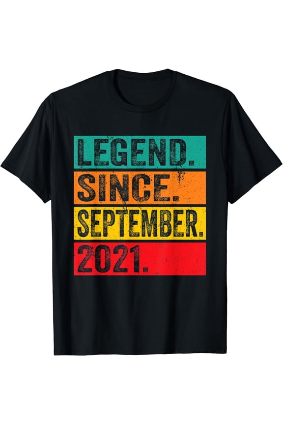 Hot Trending Legend Since September 2021 1st Birthday Gifts 1 Years Old T-Shirt Vintage Tee -Birthday Gifts