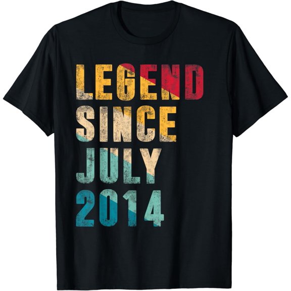 Hot Trending 10 Years Old Bday Gifts Legend Since July 2014 10th Birthday T-Shirt Vintage Tee -Birthday Gifts
