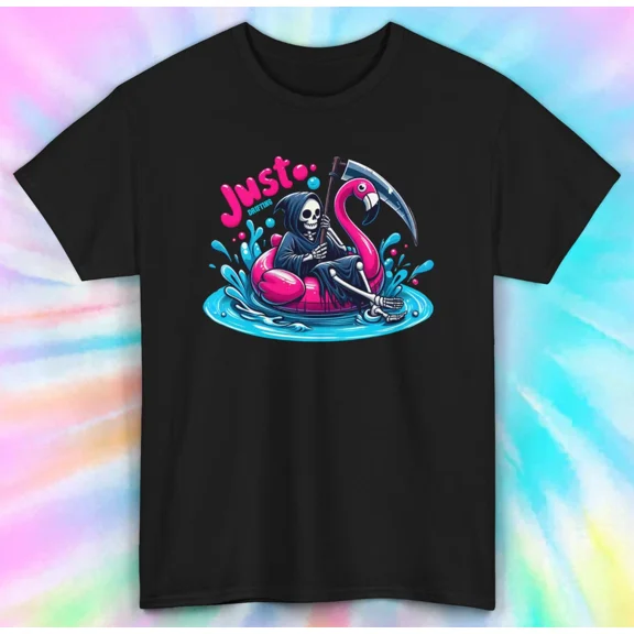 Hot Trending T-Shirt With Skeleton Flamo Pool Party Shirt | Cool Summer Graphic | Design Preview Only