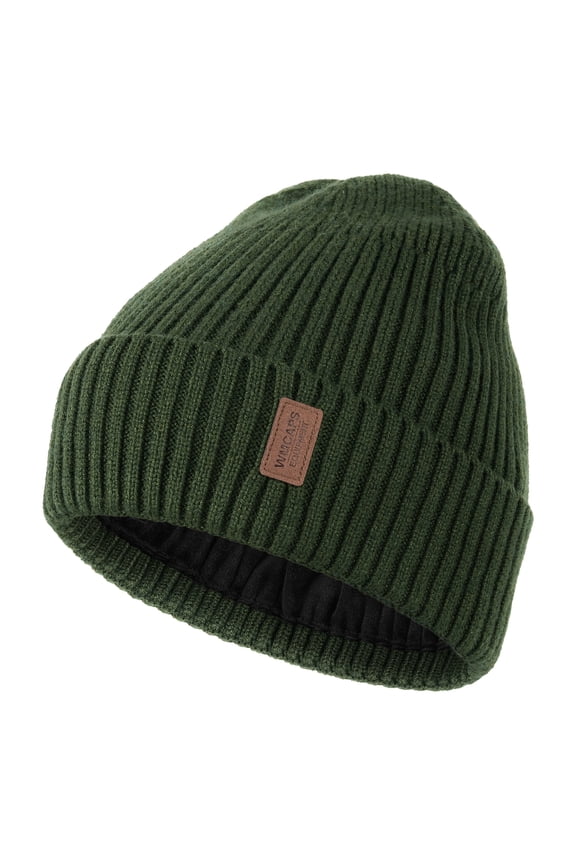 Warm Beanie Hats for Men Women, Fleece Lined Beanie Warm Winter Caps Unisex Fashion Knit Cuffed Cap(Army Green)