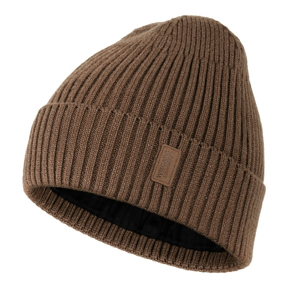 WMCAPS Warm Beanie Hats for Men Women, Fleece Lined Beanie Warm Winter Caps Unisex Fashion Knit Cuffed Cap(Dark Brown)