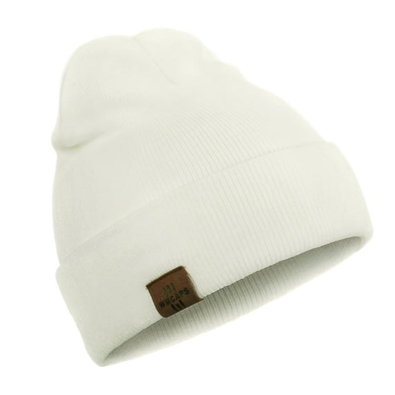 WMCAPS Winter Beanie Hat Acrylic Knit Hats for Men Women Soft Warm Unisex Cuffed Beanie(White)