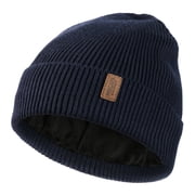 WMCAPS Winter Beanie for Men Women, Fleece Lined Beanie Soft Warm Knit Hat Ski Stocking Cuffed CapNavy Blue