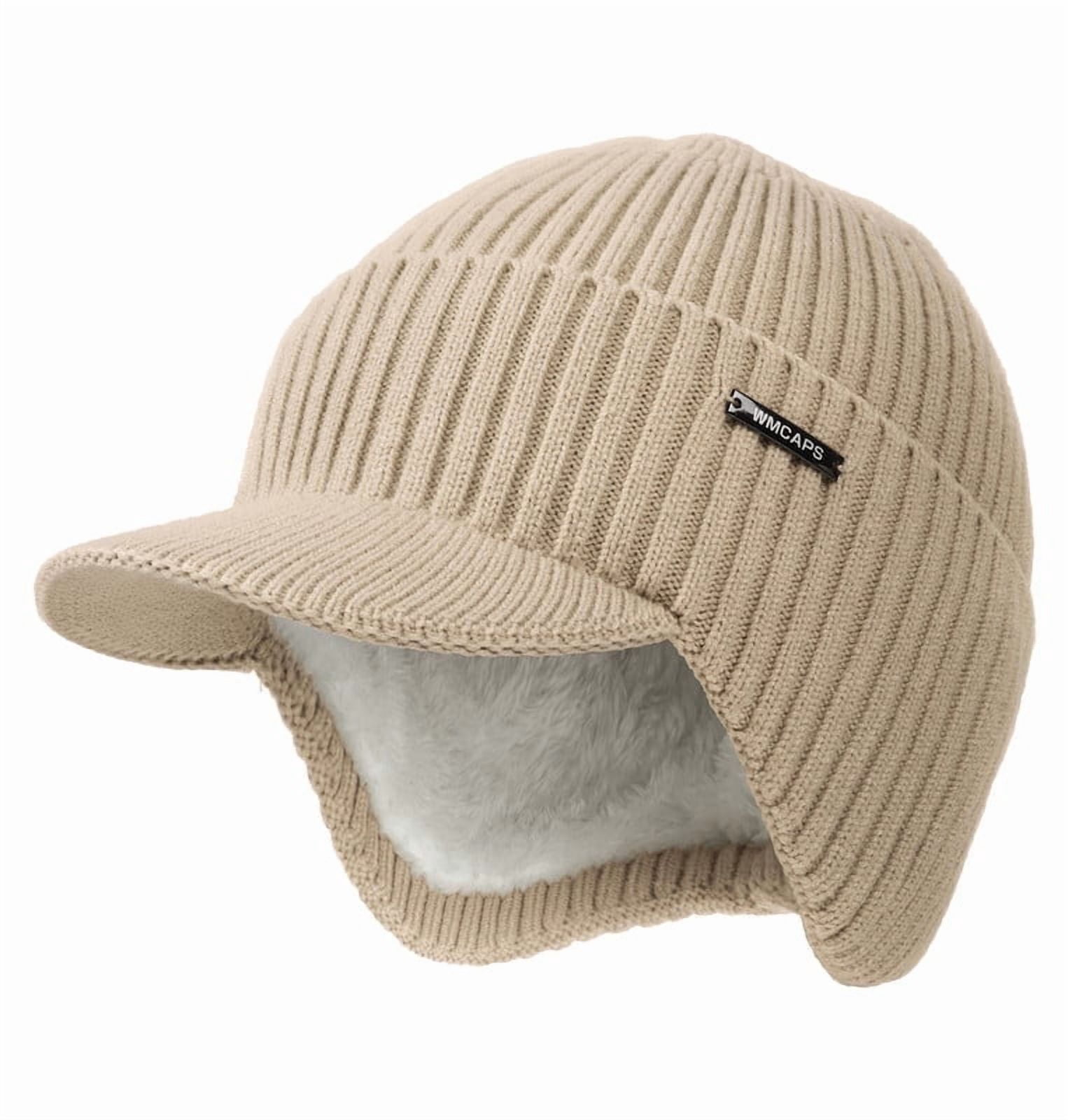 Men & Women Brown Beanie with Brim and Ear Flaps Fleece-Lined Hat Coal Dori Earflap Beanie Brown/ Burnt Orange – Eastern Boarder main image 4