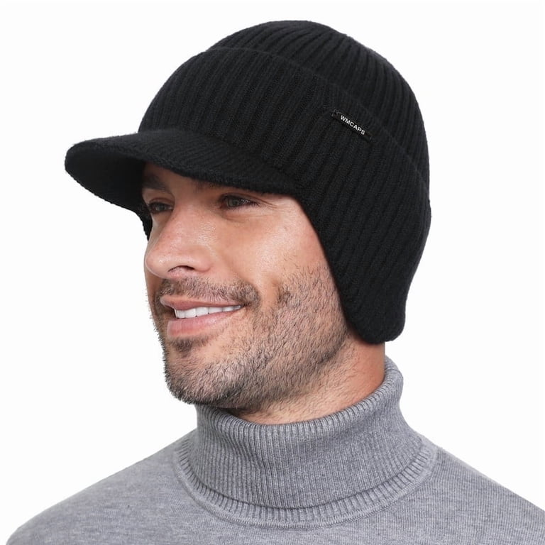 WMCAPS Winter Beanie with Brim and Ear Flaps, Outdoor Warm  display picture 1