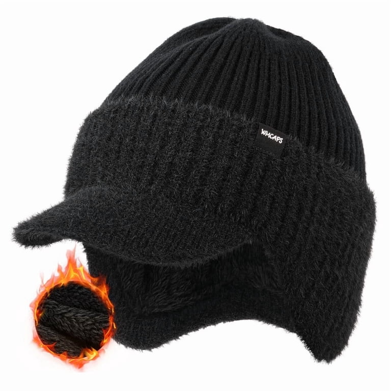 WMCAPS Winter Beanie with Fleece Lining, Brim and Ear Flaps  display picture 3
