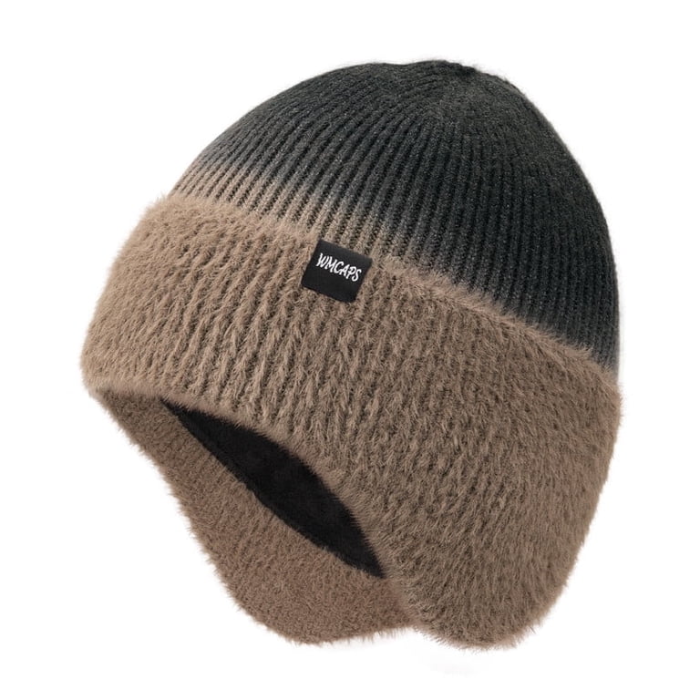 WMCAPS Winter Fleece Line Beanie Hats with Earflap for Men 