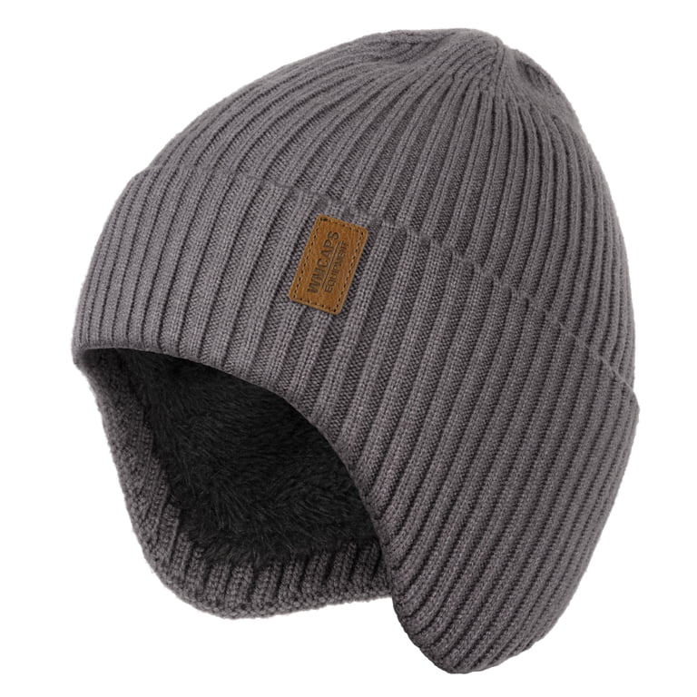 WMCAPS Winter Fleece Beanie with Earflaps, Unisex Thermal  display picture 3