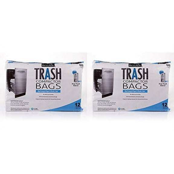 WMCK1335012-6 Duty Trash Compactor Bags, 16'' D x 9'' W x 17'' H, Pack of 2 (24 Bags)