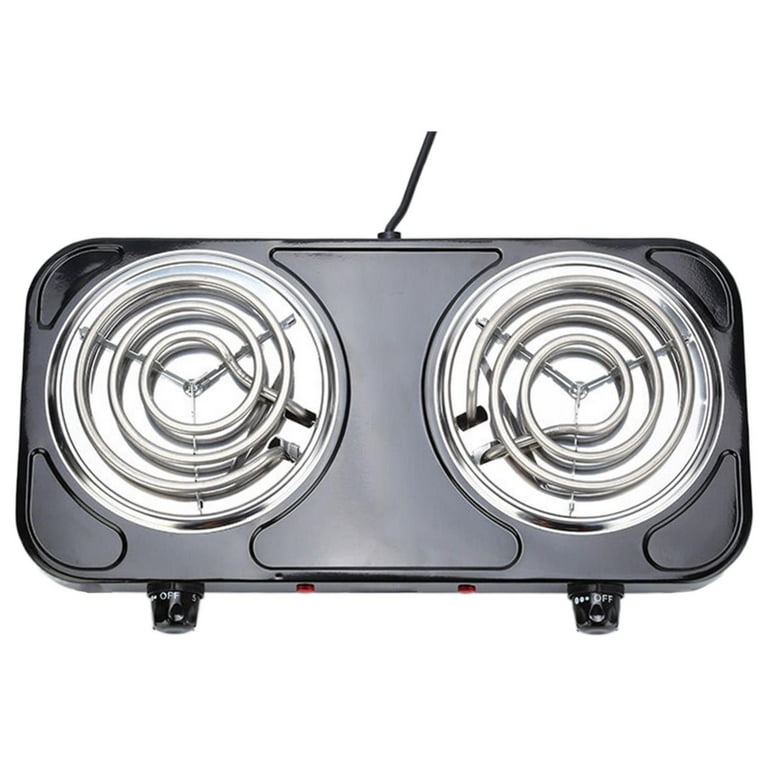 WMENJIAZIHAN Small Electric Stove Multifunction Electric Double Burner 2000W White