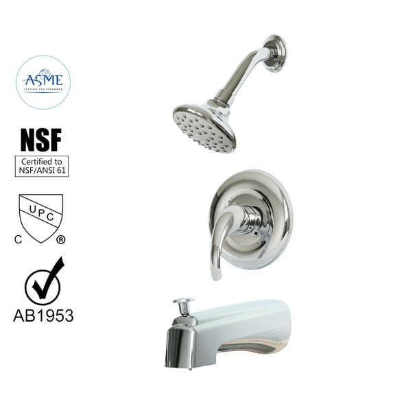 WMF-8218M-CP - Hybrid Pressure Balancing Bath and Shower Sets, Chrome Finish