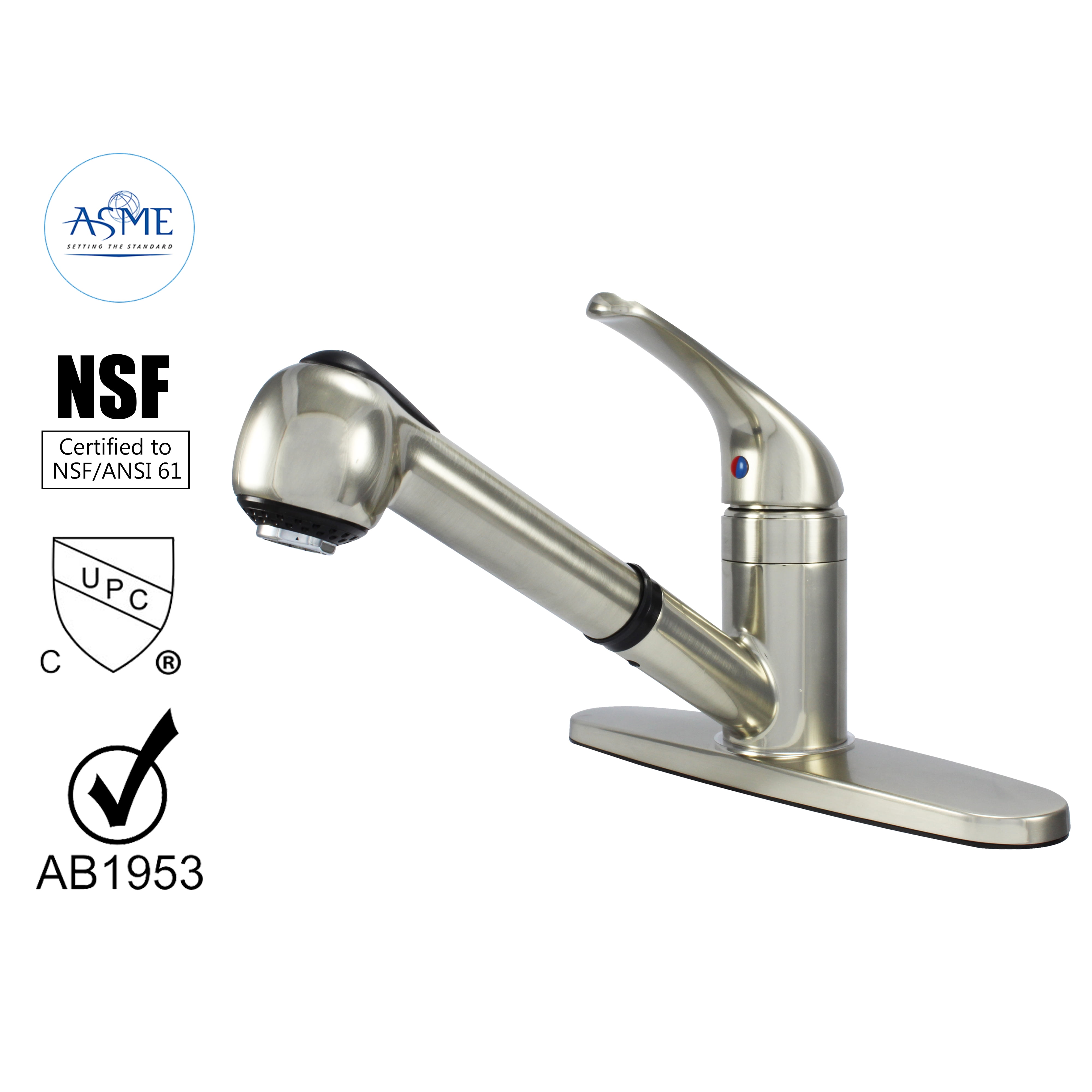 Wmf-8348zm-bn - Hybrid Metal Deck Kitchen Sink Faucet with Pull Out Sprayer, Single Handle, Ceramic Cartridge Bn, image size:4000x4000