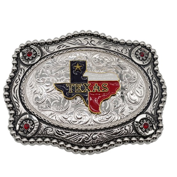WMG Gold Tone Texas State Flag Map Cowboy Rodeo Scorpion Saint Jude Rooster Western Rodeo Unisex Fashion Belt Buckles
