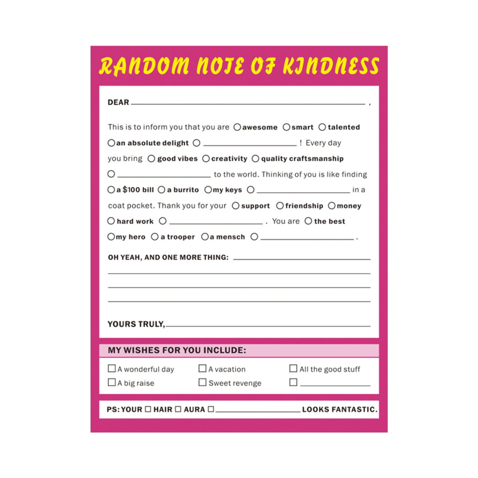 WMGHA 1-Count Knock Knock Attitude of Gratitude Nifty Note Pad ...
