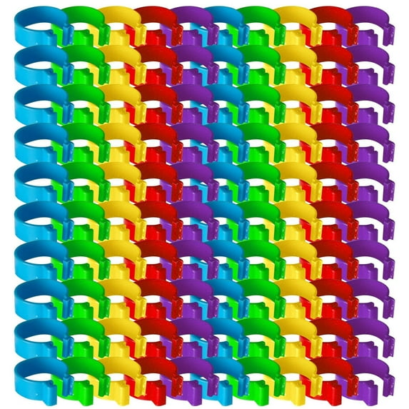 WMGHA 100 Pieces Chicken Leg Bands Poultry Identification Rings - Colorful Clip On Chicken Tags for Flock Tracking, Duck Bird Marker, Farm Animal Supplies