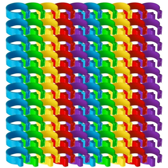 WMGHA 100 Pieces Chicken Leg Bands Poultry Identification Rings - Colorful Clip On Chicken Tags for Flock Tracking, Duck Bird Marker, Farm Animal Supplies