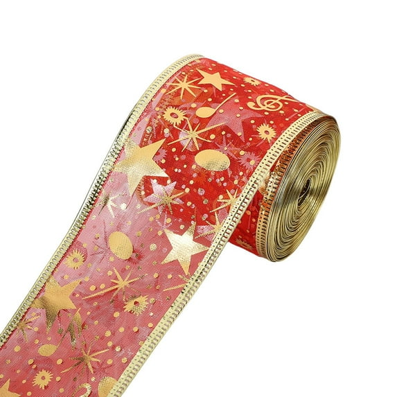 WMGHA 2 Inch Wide Christmas Wired Ribbon Snowflake Organza Sheer Glitter Ribbon for Xmas Tree, Wreath, Party Decoration, Gift Wrapping,Holiday Craft, 10 Yards