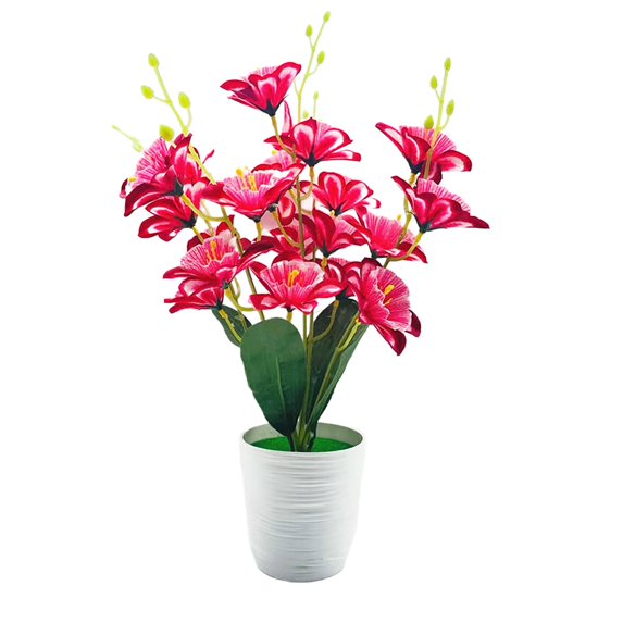 WMGHA 20 Pcs Artificial Daffodils Flowers in Vase for Home Decor, Spring Flower Fake Silk Flower Arrangement for Home Wedding Outdoor Front Door, UV-Resistant Artificial Potted Flowers