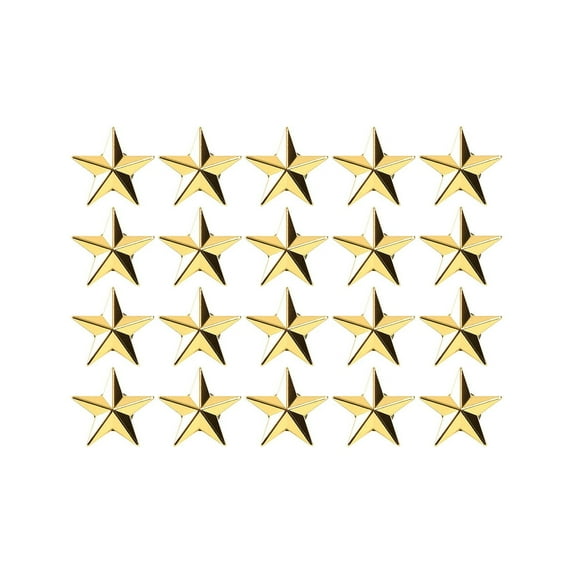 WMGHA 20 Pieces 5 Point Star Badge Gold Lapel Pin for 4th of July Memorial Independence Day Celebration Veterans Day Party Labor Theme Party Costume Decorations(Gold)