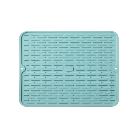 WMGHA 2024 Upgraded Silicone Dish Drying Mat - Heat-Resistant Sink Tray with Raised Edges, Fast-Draining Stone Texture for Kitchen Countertops (Easy Clean)