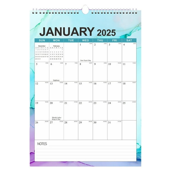 WMGHA 2025 Calendar, 16 Months Calendar, 12" x 17", Twin-Wire Binding, 16 Monthly Large Hanging Calendar with Thick Paper with Julian Dates for Home & Office, Seasonal