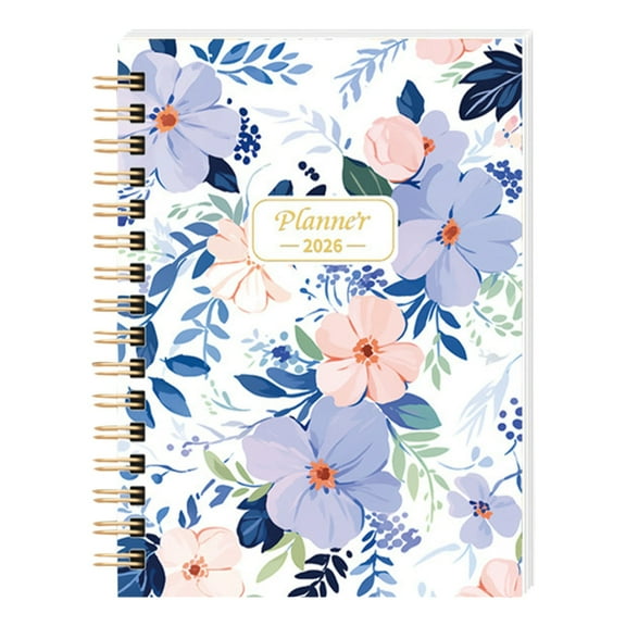 WMGHA 2026 Planner – Weekly & Monthly Planner 2026, Jan. 2026 – Dec. 2026, 6" x 8.3" with Tabs, Flexible Hardcover, Thick Paper, Strong Twin-Wire Binding, Back Pocket,Note Pages - Floral
