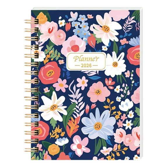 WMGHA 2026 Planner – Weekly & Monthly Planner 2026, Jan. 2026 – Dec. 2026, 6" x 8.3" with Tabs, Flexible Hardcover, Thick Paper, Strong Twin-Wire Binding, Back Pocket,Note Pages - Floral