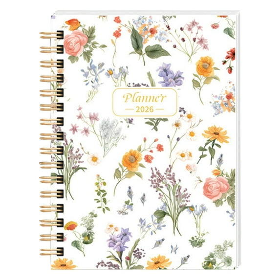 WMGHA 2026 Planner – Weekly & Monthly Planner 2026, Jan. 2026 – Dec. 2026, 6" x 8.3" with Tabs, Flexible Hardcover, Thick Paper, Strong Twin-Wire Binding, Back Pocket,Note Pages - Floral