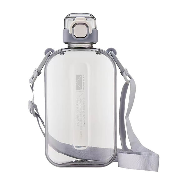 WMGHA ‌24oz Slim Flat Water Bottle for Purse - Leakproof Square Travel Flask with Carabiner Clip, Lightweight BPA-Free Design for Sports/Hiking/Office (4 Color Options)