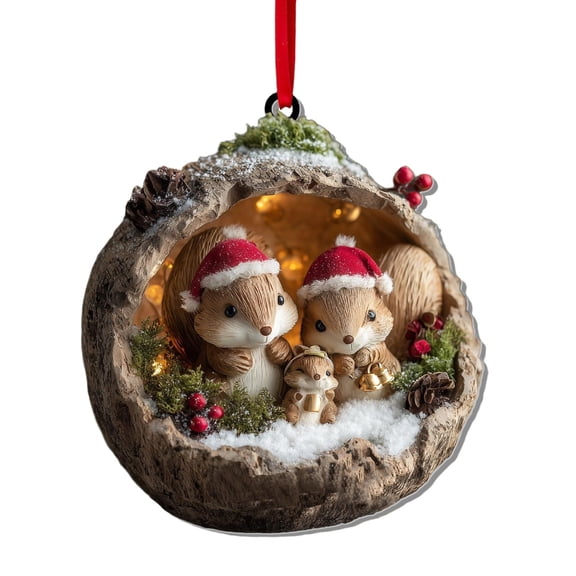 WMGHA 2D Acrylic Small Animal Pendant with High Precision Cutting - Smooth Rounded Line Art Christmas Ornaments, Perfect Detailed Animal Expression Frame for Tree Decor