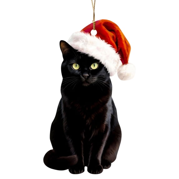 WMGHA 2D Realistic Cat Christmas Ornament Acrylic Lifelike Decor - Memorial Keepsake for Cat Lovers, Personalized Pet Gift for Women & Men for Xmas Tree Decorating