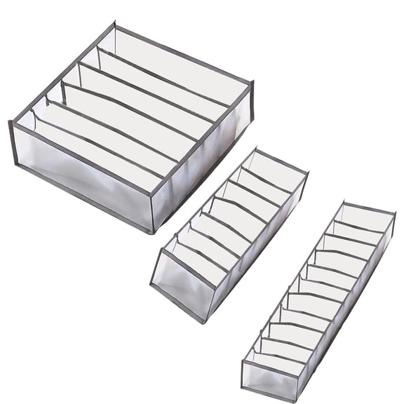 WMGHA 3Pcs Bra Drawer Organizers, Underwear Drawer Organizers Divider, Wardrobe Organizers and Storage Box, Mesh Drawer Organizer Divider Closet Storage for Underwear Bra Sock