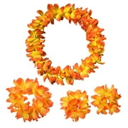 WMGHA ‌4-Pack Tropical Hawaiian Flower Leis - Reusable Luau Party Favors for Summer Pool/Birthday, Faux Orchid Necklaces for Kids & Adults‌,Summer Beach Vacation,Theme Party Decorations