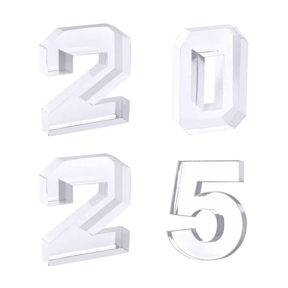 WMGHA 4 Pcs 9.8" 2025 Graduation Plastic Number Fillable for Charcuterie Disposable Plastic Mache Box Chocolate Candy Tray Grad Container Decor, Charcuterie Number 2025 Tray(2025 Shaped)