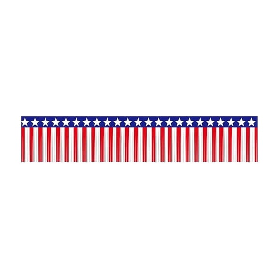 WMGHA 4th of July Decorations - Tinsel Foil Fringe Garland Tinsel Streamers, Red White and Blue Star Metallic Hanging Backdrop Banner Table Skirts for Parade Floats Memorial Day Patriotic Party