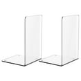 thumbnail image 1 of WMGHA Acrylic Bookends for Shelves,With Non-Slip Mats and Unique Line Design,Transparent Books Holder Stopper for Vinyl Record,CD,Bookshelf Dividers Books Organizer for Office Home School, 1 of 7