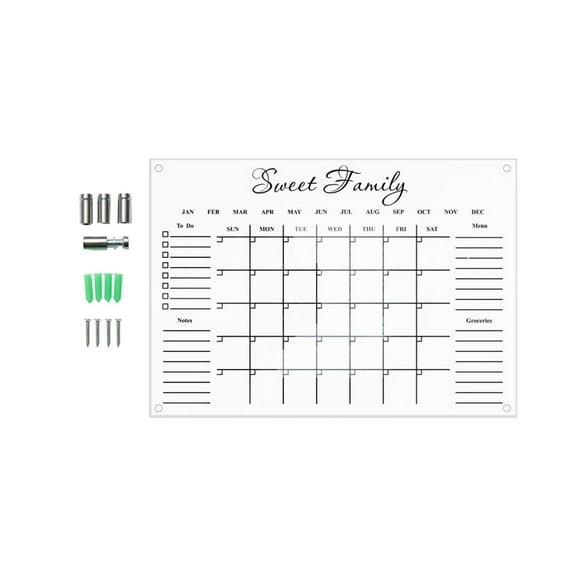 WMGHA Acrylic Magnetic Dry Erase Board, Transparent Planning Boards for Monthly Calendar,Weekly Calendar,to do List White Board,Reusable Work Progress Tracker for Home Office & School Projects
